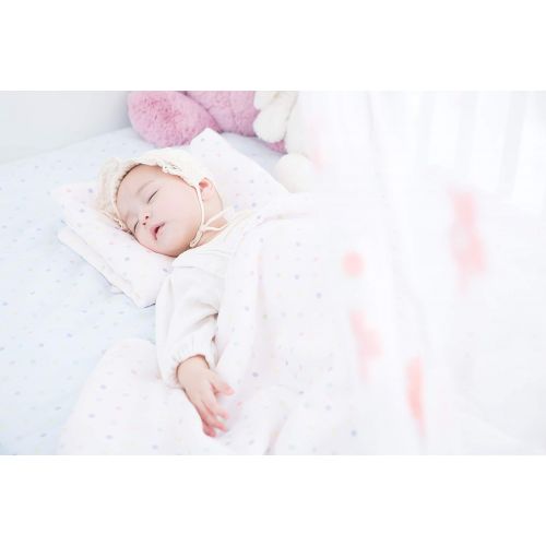  Iflin Baby iflin baby-My Cozy Bamboo Baby Blanket, 2 Layers of Silky Soft Bamboo Muslin with Soft Padding in The Middle, with 2 “Stay on” Straps to Snap with Stroller, Newborn - 2, Cuddly&Flu