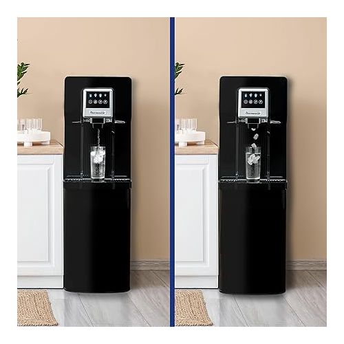  Thermostar Automatic Water and Ice Dispenser, Self-Making Ice Machine and Water Cooling, Bottom Load Water Jug, Black