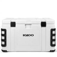 Igloo Leeward 124 Quart Cooler with Cutting Board, Fish Ruler, and Tie-Down Points - Marine-Grade Ice Chest - White