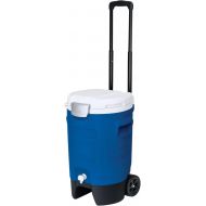 Igloo 5 Gallon Wheeled Portable Sports Cooler Water Beverage Dispenser with Flat Seat Lid, Blue, Model Number: 42256