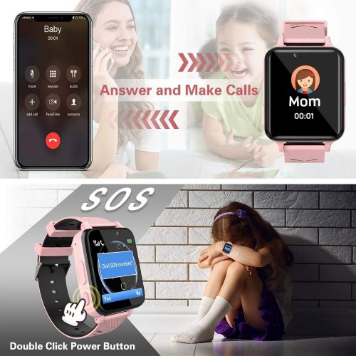  [아마존베스트]Igreeman Smartwatch for Children, Watch Phone For Girls Boys Touchscreen With Music Player, Game, Camera, Flashlights, Alarm Clock, Smartwatch Telephoning Gift