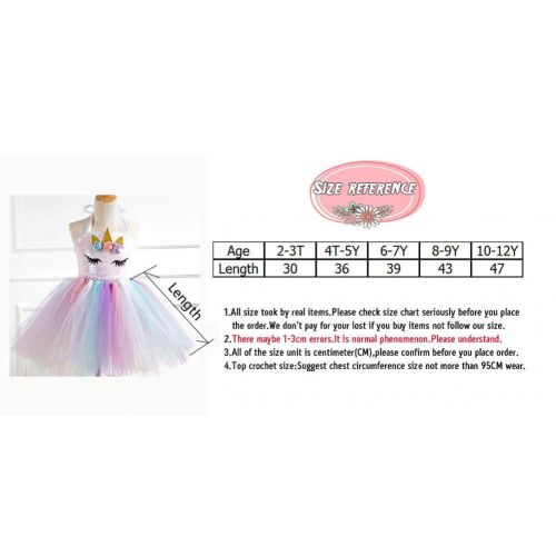  Ihreesy ihreesy Rainbow Ribbon Tutu Skirts with Flowers Unicorn Horn Headband Sequin Glitter Ballet Tulle Onesie Dress for Little Girls Dress Up Princess Dress Birthday Party Costume Set,2