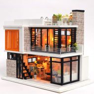 IiE Create iiE Create Wooden DIY Doll House Miniatures Dollhouse Kit with Furniture and Dust Cover