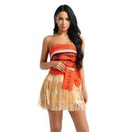 Iiniim iiniim Girl Women Cosplay Costume Polynesia Princess Dress Outfit for Halloween Party