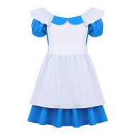Iiniim iiniim Kids Little Girls in Wonderland Costumes Princess Dress Apron Maid Lolita Halloween Party Cosplay Costume Outfit
