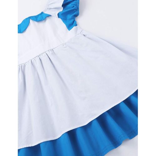  Iiniim iiniim Kids Little Girls in Wonderland Costumes Princess Dress Apron Maid Lolita Halloween Party Cosplay Costume Outfit