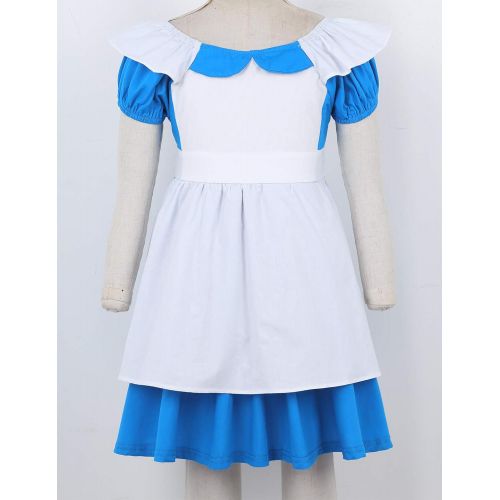  Iiniim iiniim Kids Little Girls in Wonderland Costumes Princess Dress Apron Maid Lolita Halloween Party Cosplay Costume Outfit