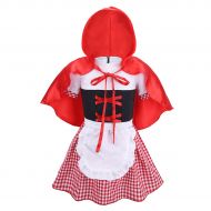 Iiniim iiniim Infant Baby Little Girls Red Hood Riding Costume Halloween Princess Party Fancy Dress with Hooded Cloak