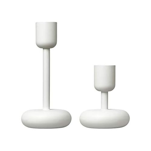  Iittala Nappula - Kerzenhalter Set - 107 mm & 183 mm - Weiss - 2-teilig