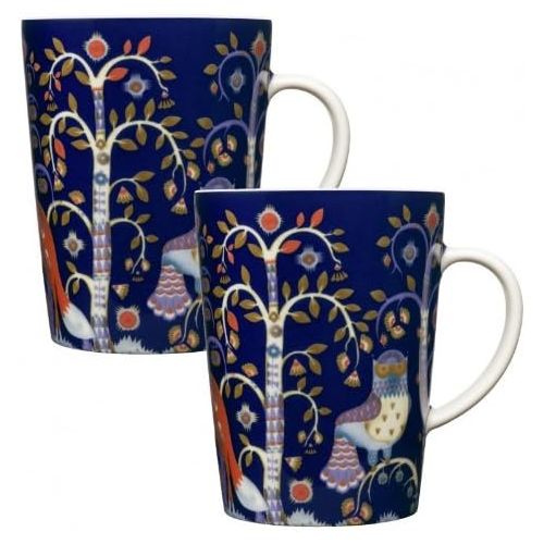  Iittala Taika Henkelbecher 0.4l Set 2tlg, blau Ornament 0.4l