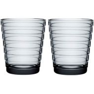 Iittala 2er-Set Aino Aalto Glas Becher 22 cl / 90 mm grau