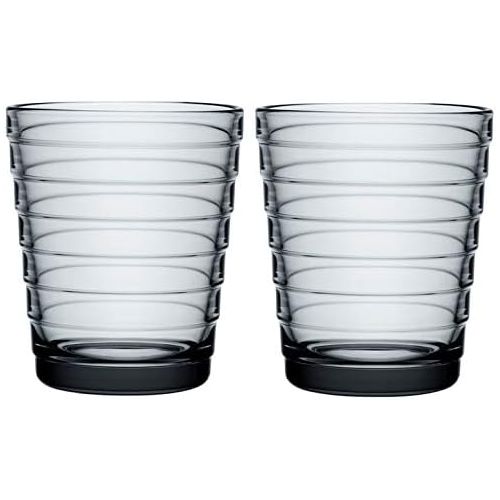  Iittala 2er-Set Aino Aalto Glas Becher 22 cl / 90 mm grau