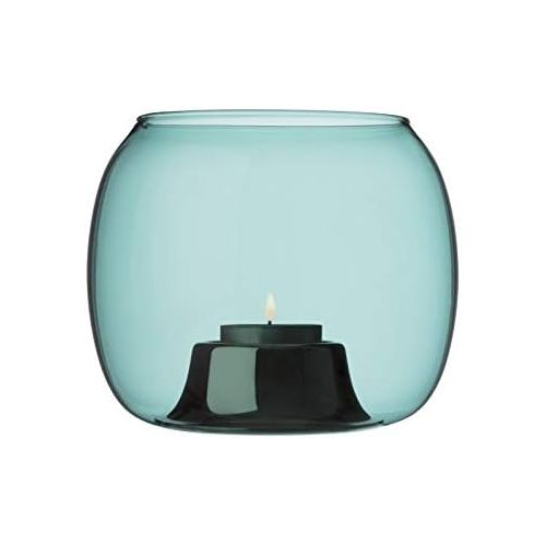  Iittala Ilkka Suppanen Windlicht, Glas/Edelstahl, Seeblau, 141x115 mm