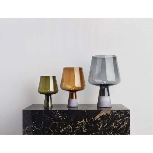  Iittala Leimu Lampe, Glas mundgeblasen, E14, grigio