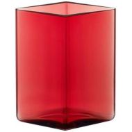 Iittala 1015596 Ruutu Vase, 11,5 cm x 14 cm, Cranberry