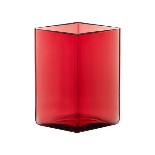  Iittala 1015596 Ruutu Vase, 11,5 cm x 14 cm, Cranberry