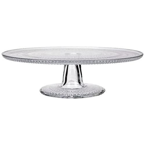  Iittala 005994 Kastehelmi Kuchenplatte mit Fuss, klar, 315 mm