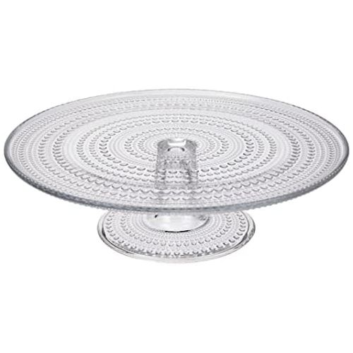  Iittala 005994 Kastehelmi Kuchenplatte mit Fuss, klar, 315 mm