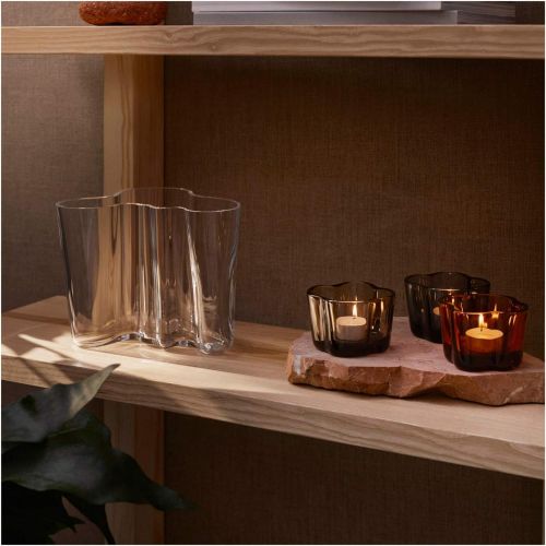  Iittala Alvar Aalto Collection Windlicht, Glas, orange, 60mm