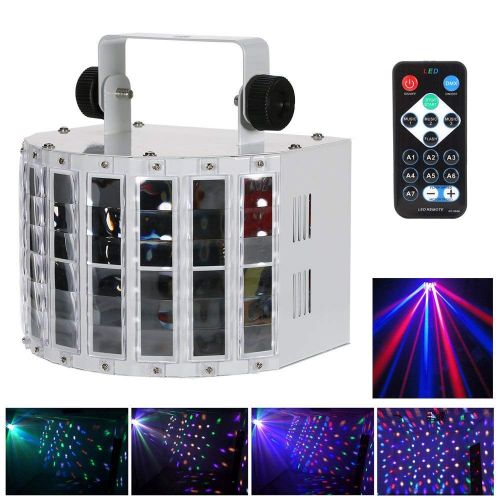  Ikakon 13W DJ Stage Lights 9 Colors LED Wide Beam Effect Lamp, 7 Channel DMX 512 Voice-activated Automatic Control LED Projector with IR Remote DJ Home KTV Disco Stage Effect Light