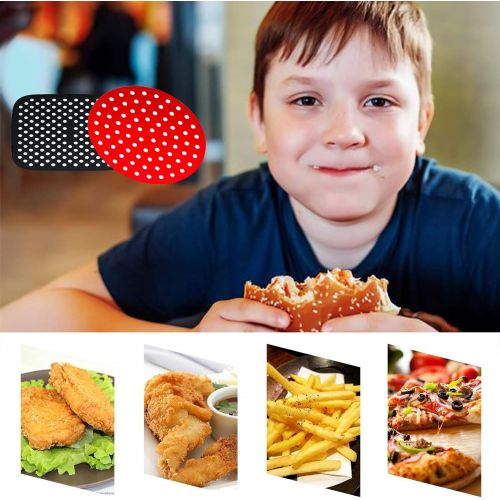  ikasus Reusable Air Fryer Liners a€“ 8 Inch Round, Non-Stick Silicone Air Fryer Mats Air Fryer Accessories For NINJA, GOURMIA, POWER XL, INSTANT POT, CHEFMAN, GOWISE