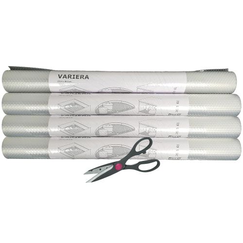  Ikea variera IKEA Variera Shelf Liner Drawer Mat and Multipurpose Scissors, Clear - [4 PACK ROLL + SCISSORS]