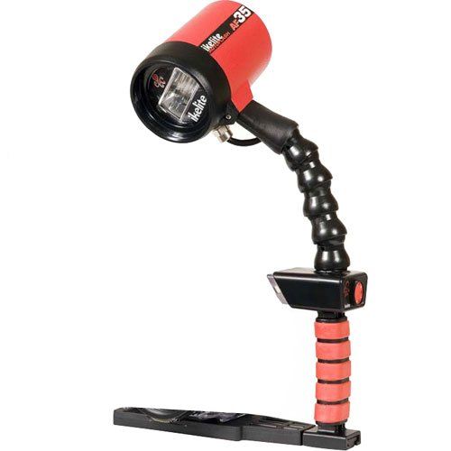  Ikelite 4035 Auto Flash AF35 Kit, Left Hand Flash Kit with Single Tray Guide, ISO 100, Feet: 28 Surface, 16 Underwater (Red)