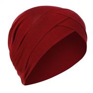 Ikevan Women Braid African Turban Hat Muslim Ruffle Cancer Chemo Beanie Turban Wrap Cap Headscarf Wrap Hat Headwrap