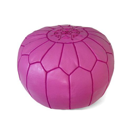  Ikram Design Round Moroccan Leather Pouf