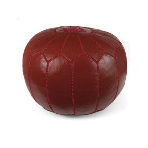  Ikram Design Round Moroccan Leather Pouf