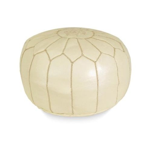  Ikram Design Round Moroccan Leather Pouf