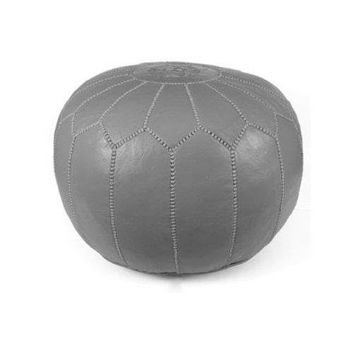 Ikram Design Round Moroccan Leather Pouf