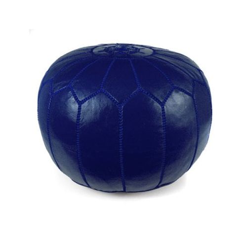  Ikram Design Round Moroccan Leather Pouf