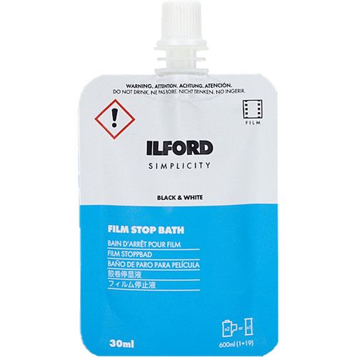  Ilford Simplicity Black and White Film Stop Bath (30mL, 12-Pack)