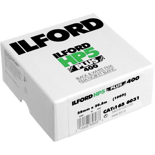  Ilford HP5 Plus Black and White Negative Film (35mm Roll Film, 100' Roll)