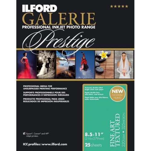  Ilford ILFORD 2002412 GALERIE Prestige Fine Art Textured - 13 x 19 Inches, 25 Sheets