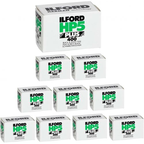  2 x Ilford 1574577 HP5 Plus, Black and White Print Film, 35 mm, ISO 400, 36 Exposures (Pack of 10)