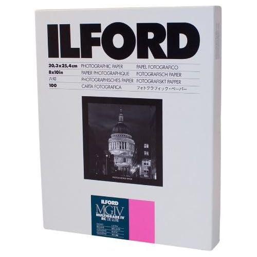  Ilford Multigrade IV RC Deluxe Resin Coated VC Paper, 8x10, 100 Pack (Glossy)