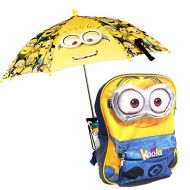 Illumination Licensed Despicable Me Minion School Backpack 12 Book Bag 3D eye W/ Umbrella