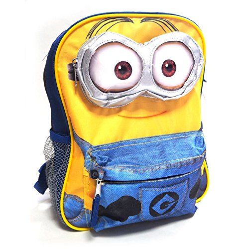  Illumination Licensed Despicable Me Minion School Backpack 12 Book Bag 3D eye W/ Umbrella