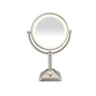 Illusions Lighted Makeup Vanity Mirror with 360 rotation for 1x or 10x Magnification
