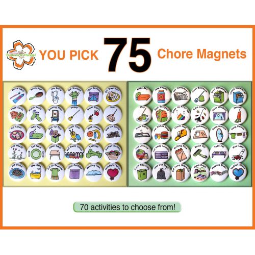  Ilostmyslipper YOU PICK 75 Chore Magnets. 1 Kids Activities To To List. Round Refrigerator Buttons Badges Lot. You Choose Your Own Custom Set.