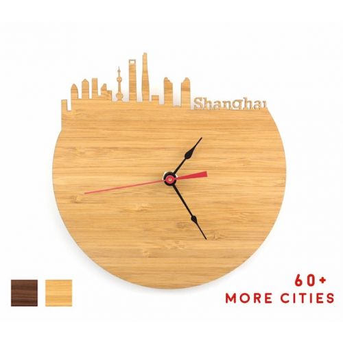  Iluxo Shanghai Skyline Clock - Shanghai Map Art