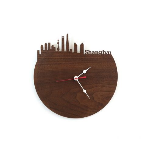  Iluxo Shanghai Skyline Clock - Shanghai Map Art
