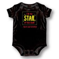 Im the Star of This Show Black Cotton Baby Bodysuit One-piece