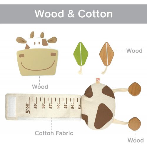  Im Wood and Fabric Wall Growth Chart, Height Measurement, Scale, Ruler for Kids (Cow)