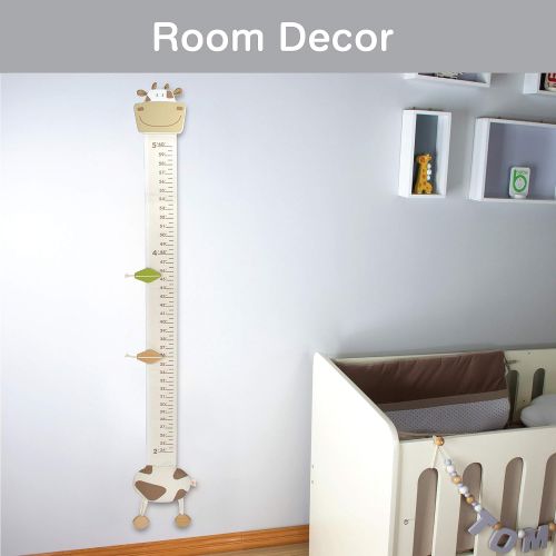  Im Wood and Fabric Wall Growth Chart, Height Measurement, Scale, Ruler for Kids (Cow)