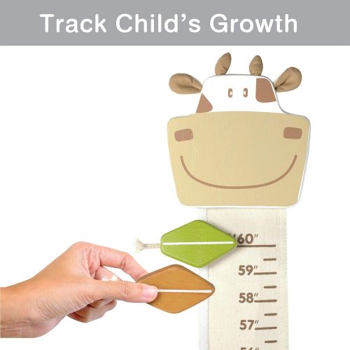  Im Wood and Fabric Wall Growth Chart, Height Measurement, Scale, Ruler for Kids (Cow)