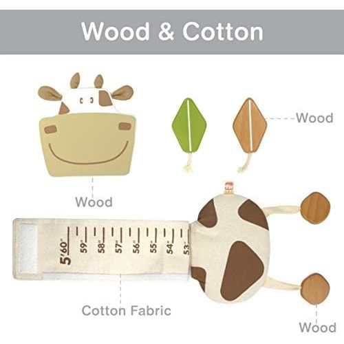  Im Wood and Fabric Wall Growth Chart, Height Measurement, Scale, Ruler for Kids (Cow)