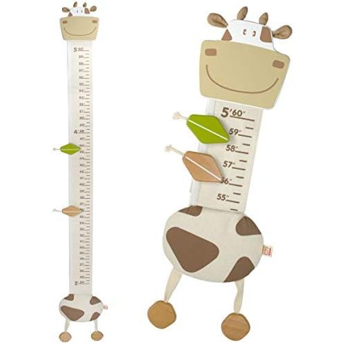  Im Wood and Fabric Wall Growth Chart, Height Measurement, Scale, Ruler for Kids (Cow)